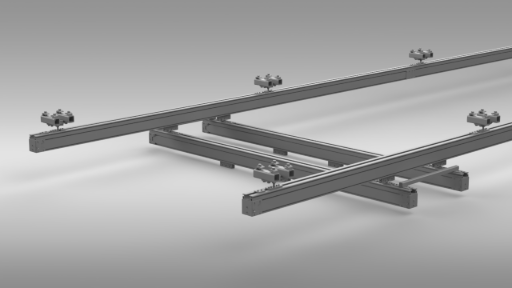 Doppel-Kranbahn mit Doppel-Kranbrücke Doppel-Kranbahn mit Doppel-Kranbrücke
