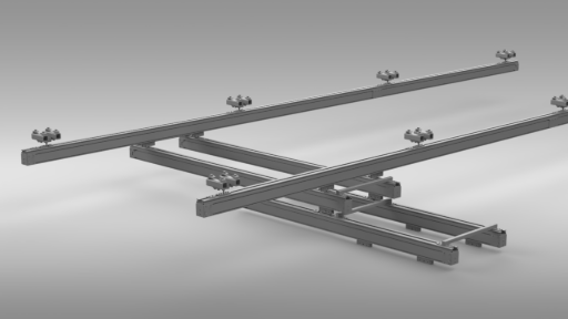Doppel-Kranbahn mit Doppel-Teleskop-Kranbrücke Doppel-Kranbahn mit Doppel-Teleskop-Kranbrücke